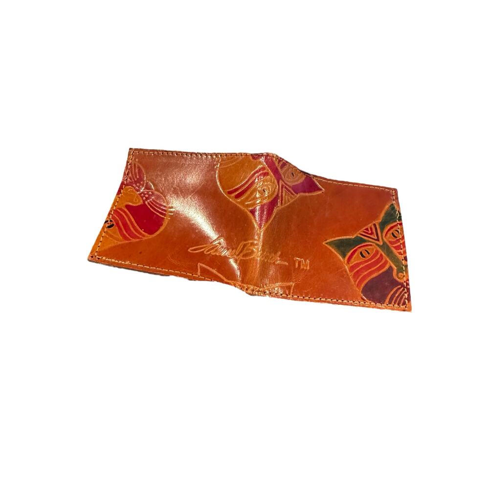 Laurel Burch Leather Cat Design Bifold Wallet - Picture 3 of 13